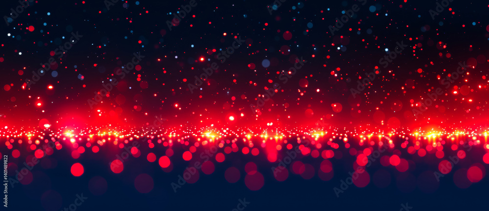 Poster vibrant abstract red and blue lights. colorful patterns of red and blue lights create a dynamic visu