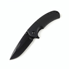Fototapeta premium Sleek Black Folding Pocket Knife Durable, Compact, and Functional Everyday Carry Tool