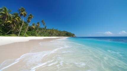 Tropical beach relaxation soft focus image