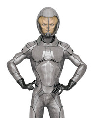 Fototapeta premium alien soldier is doing a super pose
