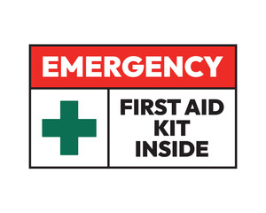 Emergency First Aid Kit Inside Sign - High Quality Vectorial Stock Image