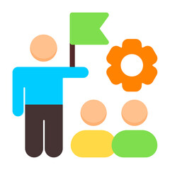 Leadership in Teamwork Flat Flat Icon