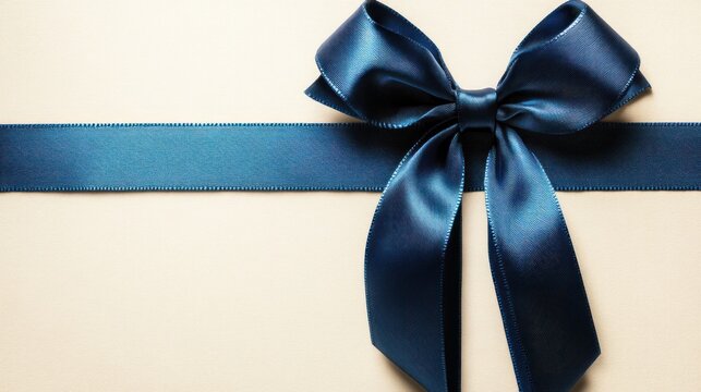 Elegant Blue Ribbon Bow on Gift Certificate: Blank Template Waiting to be Customized for a Special Occasion