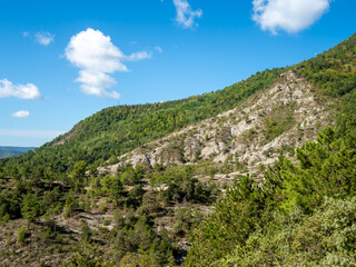 hills in the Southern Alps in France