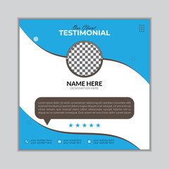 Client testimonials social media post design vactor template