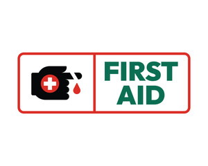 First Aid Kit Available Safety Sign - High Quality Vectorial Stock Image