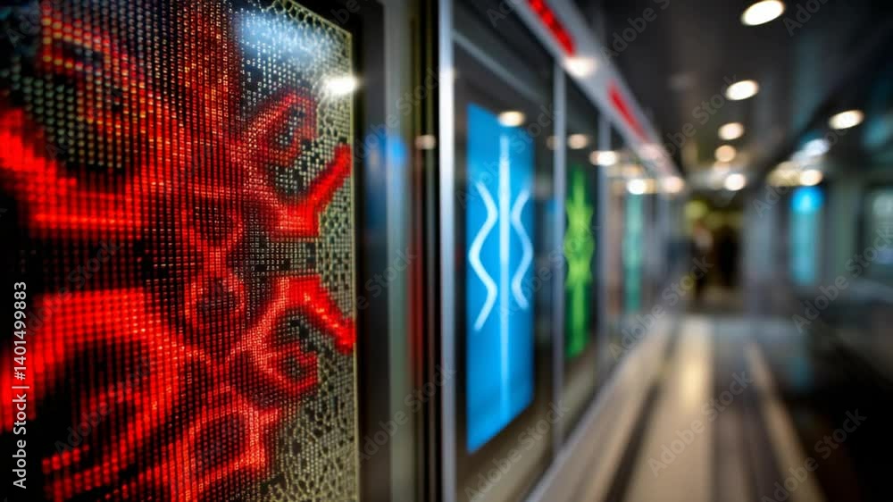 Poster bright future lcd panel technology displayed in modern indoor setting generative ai