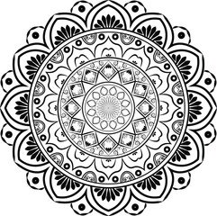 Illustrated line art mandala