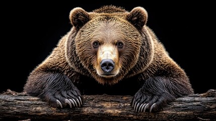 Fototapeta premium Majestic Brown Bear: A Close Encounter in the Wild