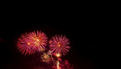 Vibrant firework display illuminating the night sky  