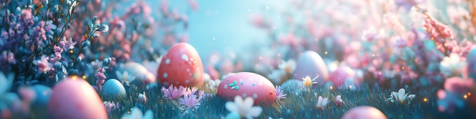 Obraz premium Colorful Decorative Eggs Resting on a Wooden Surface, Showcasing Vibrant Hues and Speckled Patterns for a Festive Atmosphere