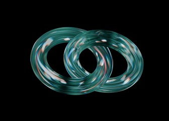 glass dispersion rings circles in different angles on a black background isolated 3d render transparent	