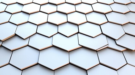Naklejka premium Abstract White Hexagonal 3D Texture Background