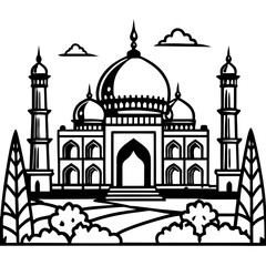 taj mahal silhouette