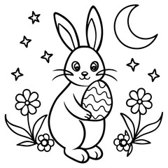 easter bunny with easter eggs