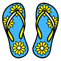 yellow flip flops