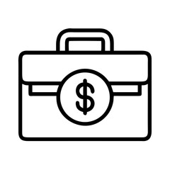Briefcase with Dollar Symbol Icon Representing Business, Finance, and Professional Wealth