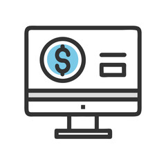 Computer Monitor with Dollar Icon Representing Online Finance and Digital Transactions