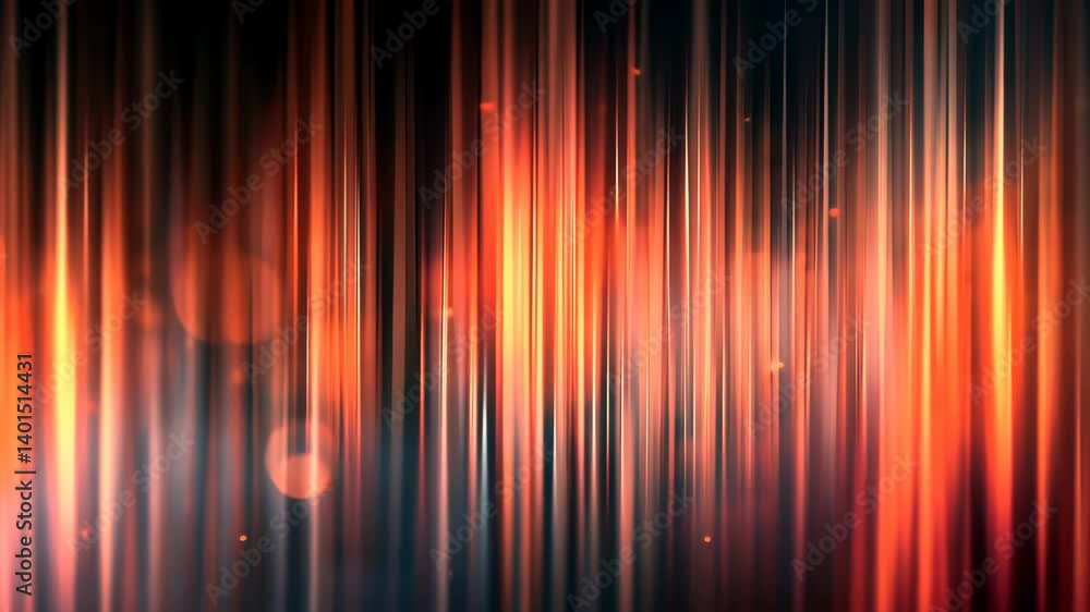 Poster fiery red and black abstract background with glowing vertical lines and bokeh for vibrant graphic de