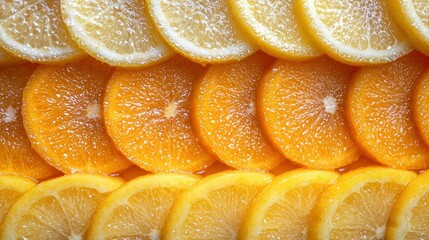 Citrus Delight: A Vibrant Arrangement of Sliced Oranges and Lemons