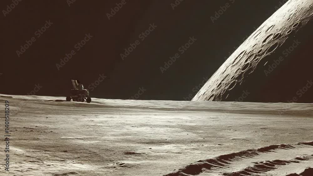 Poster mars rover explores the surface of a distant planet generative ai