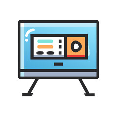 Obraz premium Smart Television Screen Icon Representing Modern Entertainment and Streaming