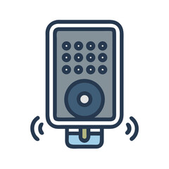 Fototapeta premium Wall-Mounted Speaker Icon Representing Audio Output Device for Surround Sound Systems