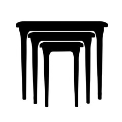 nesting tables black silhouette icon - of a home office nesting tables, furniture vector art