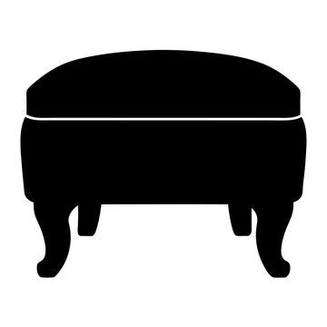 recommend clip art: ottoman black silhouette icon - of a home office ottoman, furniture vector art