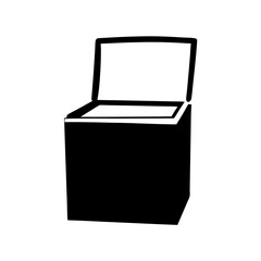 outdoor storage box black silhouette icon - of a home office outdoor storage box, furniture vector art