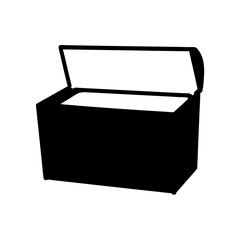 outdoor storage box black silhouette icon - of a home office outdoor storage box, furniture vector art