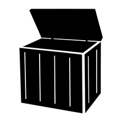 outdoor storage box black silhouette icon - of a home office outdoor storage box, furniture vector art