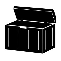 outdoor storage box black silhouette icon - of a home office outdoor storage box, furniture vector art