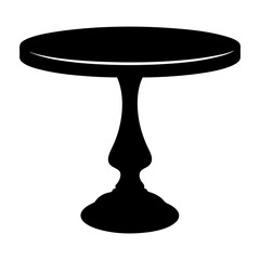 pedestal table black silhouette icon - of a home office pedestal table, furniture vector art