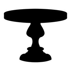 pedestal table black silhouette icon - of a home office pedestal table, furniture vector art