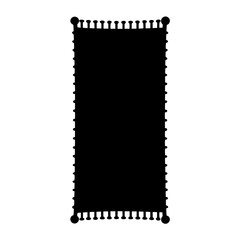 rug black silhouette icon - of a home office rug, furniture vector art