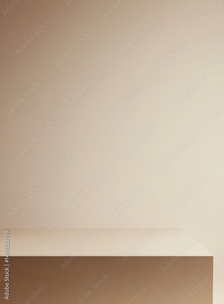 Poster simple beige wall with a smooth surface and a subtle gradient creating a calming atmosphere for any 