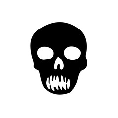 A detailed skull vector icon with hollow eyes