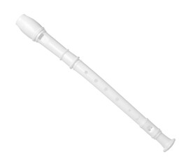 Toy flute isolated on white. Child's musical instrument