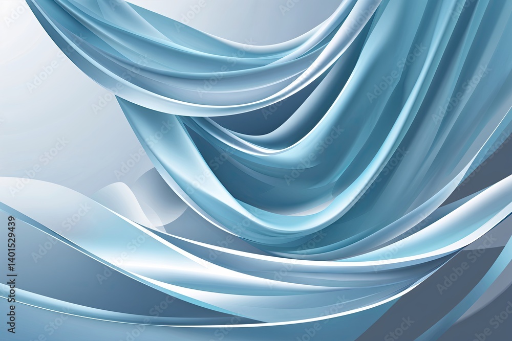 Poster a sophisticated vector illustration of a dancing banner with soft undulating lines and serene light 
