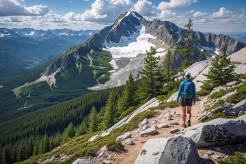 Fototapeta premium Stunning Mountain Views Scenic Hiking Trails and Wildlife Exploration