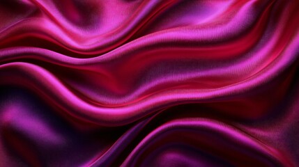 Obraz premium Vibrant Waves of Glossy Pink and Purple Silk Fabric