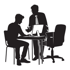Silhouette Mentoring Vector Illustration Design for Business Consultation