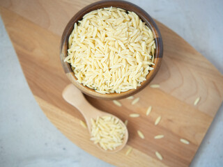 Italian raw dry pasta risoni
