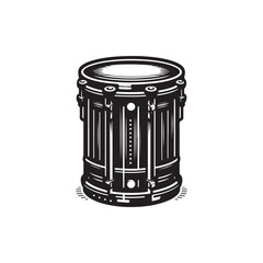 Black Color Bongos Silhouette Vector Illustration, Solid White Background