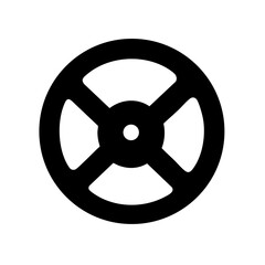 Obraz premium A steering wheel vector icon with spokes
