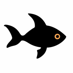 Obraz premium A swimming fish vector icon with fins and tail