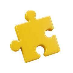 3d yellow jigsaw piece icon