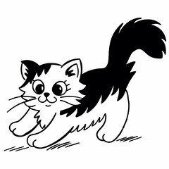 Fototapeta premium a-cute-cat-running