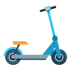 Blue Electric Scooter With Seat Illustration Modern Transportation Alternative Isolated